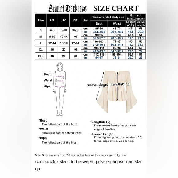 Renaissance White Peasant Bell Sleeve Off Shoulder Top S: M- Fairycore Rom Goth - Picture 9 of 9